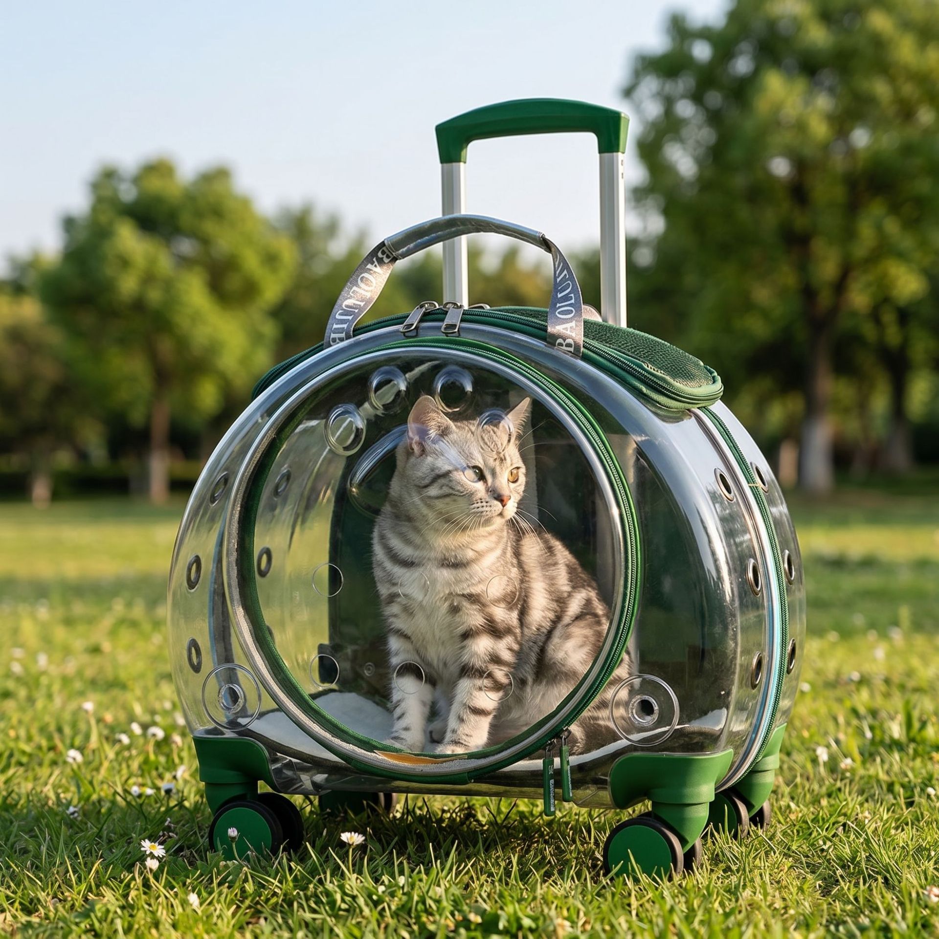 Airline Pet Carrier Transparent Space Capsule Large Capacity Backpack for Cats and Dogs Portable Travel Bag