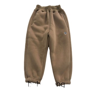Men's and Women's Korean-style Casual Sports Pants Big Children's Autumn and Winter New Stylish Solid Color Fashionable Warm Leg Trendy Trousers