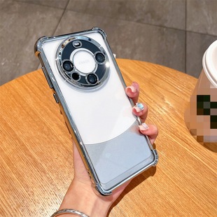 Применимо к Huawei Mate60Pro Четырехугольная подушка безопасности, устойчивая к падению, корпус мобильного телефона с гальваническим покрытием, прозрачная всеобъемлющая пленка для объектива, защитная крышка