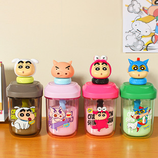Crayon Xiaoxin plastic cup children student High-looking water Cup portable coffee milk powder stirring hand gift Cup