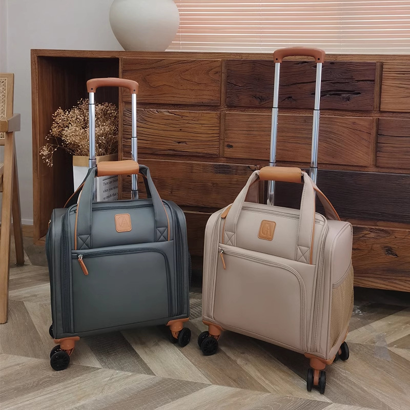 Distribution of Oxford Cloth Luggage Bags, 16inch Small Carry-On Suitcases, Children's Trolley Cases, Black Canvas Travel Suitcases, Password-Protected Suitcases