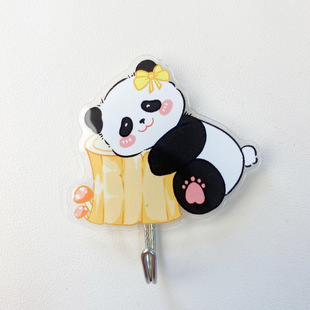 Door hook panda flower gift bathroom hook behind the door cute acrylic seamless hook punch-free TikTok