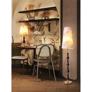 Fabric lampshade floor lamp Nanyang simple atmosphere living room lamp sofa side decoration creative solid wood vertical table lamp