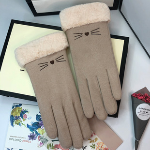 Gloves for Women in Winter, Thickeneded with Velvet, Warm for Students, German Velvet, Women's Cycling, Cold Protection, Driving, Anti-freeze, Touch Screen, Winter