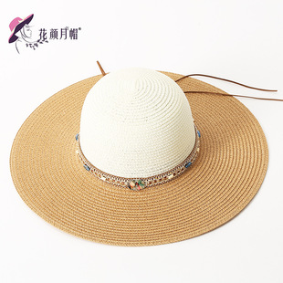 New Summer Sun Hat Women's Korean-style Sunshade Small Flat Top Hat Outdoor Beach Straw Hat