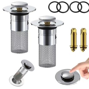 Wash basin press type 304 stainless steel filter screen basin bounce core drain sink sink sink water plug floor drain