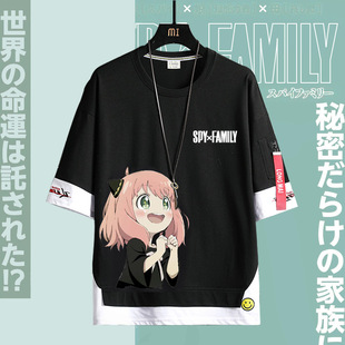 SPY play house peripheral clothes SPY × FAMILY cartoon Anya cartoon fashion brand suit short sleeve t-shirt