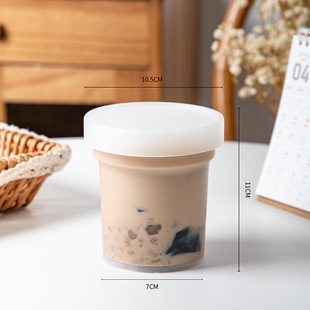 Baoxiancao Cup 500ml Taro Round Milk Tea Pot Fruit Fishing Packing Box Full Pot Ice Cream with Lid Disposable