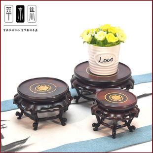 Big Red rosewood vase base classical Rosewood incense table decoration porcelain treasure bottle base crafts tea set display cabinet