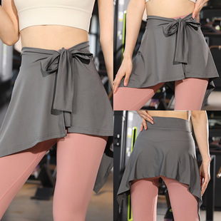 Sports Yoga Short Skirt Women's Hip Covering and Anti-walking Awkward One-piece Skirt Casual Running Dancing Skirt