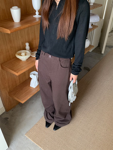 Yuyi New 2024 Autumn Personality Pocket Design Wide Leg Pants Women's All-match Suit Casual Pants Women's ZD8052