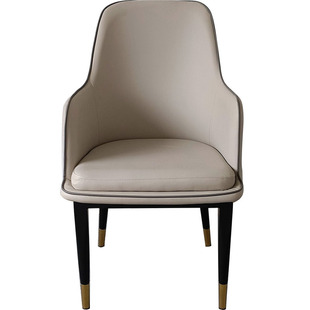 Steel Foot Soft Bag Chair Backrest Leather Art Hotel Chair Modern Simple Restaurant Dining Chair Reception Leisure Hotel Chair