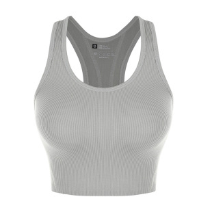 Amazon European and American thread large round neck single layer seamless underwear sexy hot girl Women's camisole waist-tight breathable