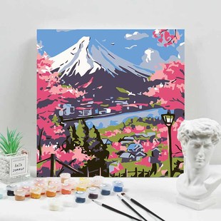 Factory direct 30*30 handmade diy digital oil painting cartoon cartoon cute decoration digital mapping oil painting wholesale
