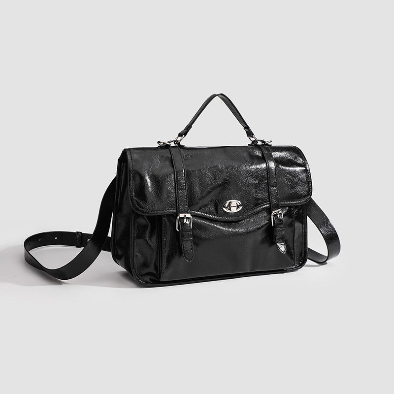 Messenger bag, backpack, niche oil-waxed leather handbag, briefcase, crossbody bag, commuter backpack, student versatile bag
