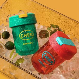 High-Looking Straw Cup with Printed Logo, Mini Student Portable Water Cup, Fashionable Coffee Cup