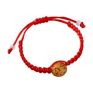 Hand-woven Zodiac Year Natural Peach Core Red Rope Bracelet for Kidsren and Babies Anti-frightening Peach Blue Hand Rope Gift Wholesale