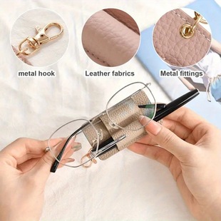 Cross-border Creative Neck Hanging Double Holes Pen Holder Portable Small Glasses Holder Signature Pen Holder Removable Keychain Pen Holder