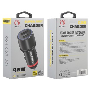 OLESIT cross-border wholesale explosions A C car 48W charger TYPE-C USB fast charge PD aluminum alloy car charger