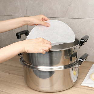 KABAMURA Steamed Cloth Steamer Paper Non-stick Oil Paper Round Buns Steamed Buns Paper Pad Disposable Steamer Cloth Steamer Paper