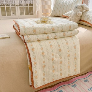 Small Lace Cotton Soybean Summer Quilt Category A Pure Cotton Air-conditioning Quilt Printed Summer Thin Quilt Machine Washable Summer Quilt Category A