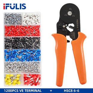 HSC8 tubular terminal crimping pliers combination set boxed VE terminal pin hollow pin crimping pliers TE cold pressing pliers