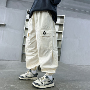Boys' Summer Thin Jeans 2025 New Style Middle and Large Children's Loose Wide Leg Pants Children's Summer Anti-mosquito Pants Fashionable