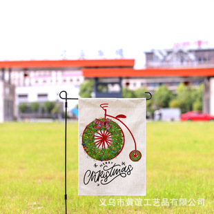 Cross-border Hot Christmas Series Waterproof Thickened Linen Garden Flag Amazon Double-sided Courtyard Festival Flag