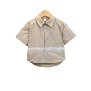 Boys Summer Short-sleeved Shirt 2025 New Children Handsome Thin Summer Shirt Fashionable Baby Street Summer Clothes