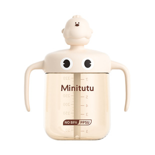 Minitutu children's milk cup 1 to 3 years old baby drinking milk drinking water direct drinking pipette cup PPSU fall-resistant