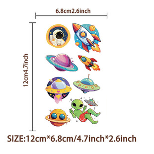 Cross-border New Cartoon Space Tattoo Sticker Men's Arm Advanced Sense Ins Wind Waterproof Tattoo Sticker suit