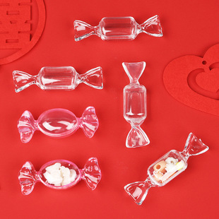 Transparent candy box PS small candy storage box creative flip snack box wedding party Candy Box Wholesale