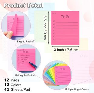 Cross-border twelve-color multi-color optional vertical version can be pasted sticky strong learning office notes N times sticky notes