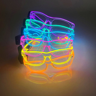 [Cross-Border Delivery] 10 Colors Optional Wireless Luminous Glasses Bar Dance Led Glasses Starting from 50 Pieces with Free Shipping