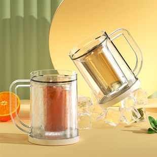 in stock Ice Mug Beer Mug Pushable Cool Water Kettle Cold Drink Curling Mug Large Capacity Summer Drink Cold Water Kettle