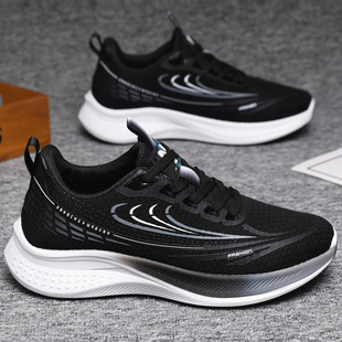 sneaker foreign trade wholesale spring new men's running shoes outdoor tide platform comfortable breathable fly woven men's shoes