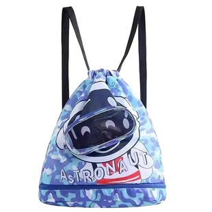 Cartoon children waterproof storage bag beach shoulder bag dry and wet separation beam mouth wash bag swimming storage bag wholesale
