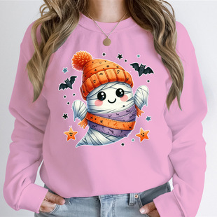Women's Halloween Hoodless Sweatshirt Funny Ghost