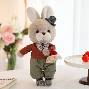 Press bed doll a pair of wedding dolls cute pet bear plush toy rabbit doll wedding supplies wholesale