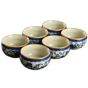 Blue and white beige Ru kiln kung fu tea set household teapot high-grade tea cup tea bowl ceramic fair cup