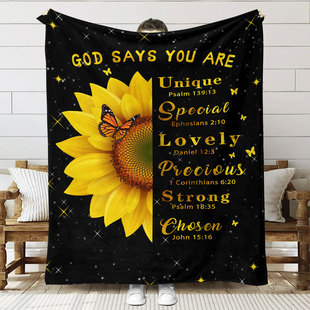 Warm People Around You Yellow Warm Sunflower Soft Flannel Blanket Printed Blanket 3D Hair
