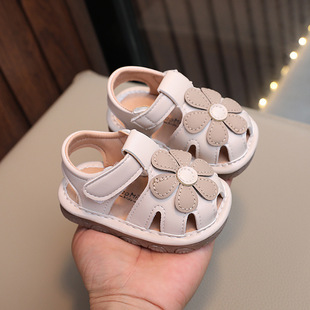 Summer Baby Sandals 0-1-2 Years Old Soft Sole Toddler Shoes Girls Princess Toe Anti-kick Sandals Baby Calling Shoes