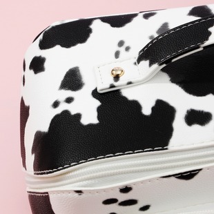 Japanese luggage milk cow pattern PU leather window large capacity multi-functional travel storage cosmetic bag senior luggage factory