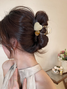 Elegant Jelly Shark Clip Hairpin Back of Head Hair Clip Cute Clip Headwear Women's All-match Love Hairpin
