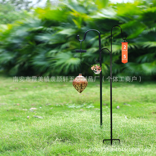 Camping lamp pole outdoor Shepherd hook decoration floor accessories wedding decoration garden lamp supplies hanging hook floor plug home