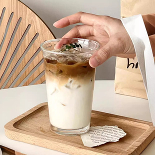 Ins Wind Glass Flip Coffee Cup Drinking Cup Tea Cup Milk Drink Cup Milkshake Milk Tea Latte Breakfast Cup