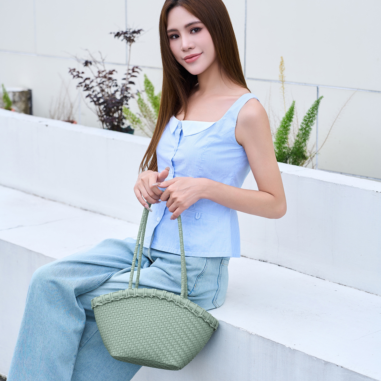 2026 New Niche Design Woven Tote Bag, Versatile Large Capacity Basket, Commuter Handbag, Shoulder Bag, Underarm Bag