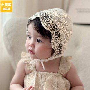 Baby Hat Spring and Autumn Lace Princess Outing Infant Sun Hat Female Baby Palace Hat Summer Thin Style