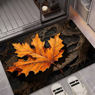 Maple Leaf Diatom Mud Style Floor Mat Home Entrance Door Mat Bathroom Absorbent Foot Mat Bathroom Floor Mat Wholesale