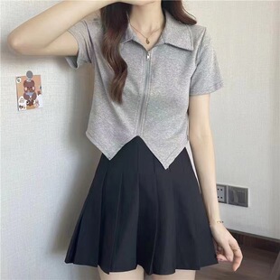 Gray Anti-Wrinkle Suit Pleated Skirt 2025 New High-Waist Slim Versatile Spring and Summer Suit Skirt
